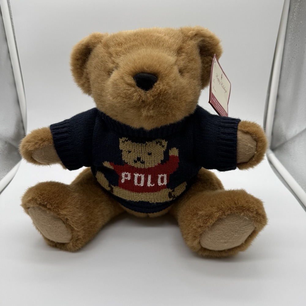 RALPH LAUREN TEDDY BEAR PLUSH Stuffed Animal Articuled Legs Vintage 1997
